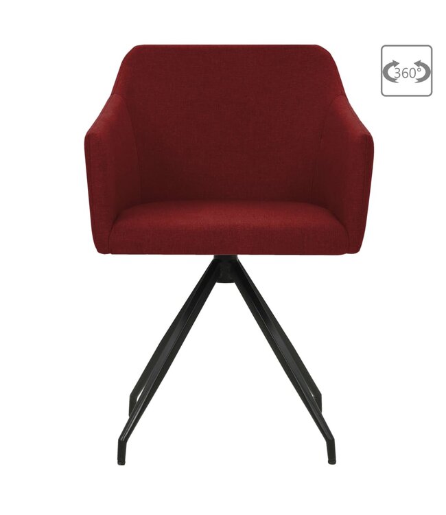 Eetkamerstoelen draaibaar 2 st stof wijnrood