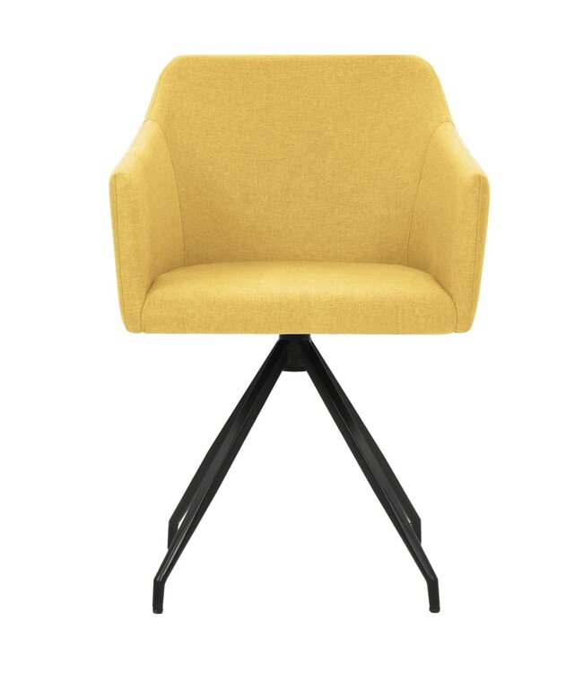 Eetkamerstoelen draaibaar 2 st stof mosterdgeel