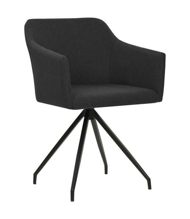 Eetkamerstoelen draaibaar 2 st stof zwart