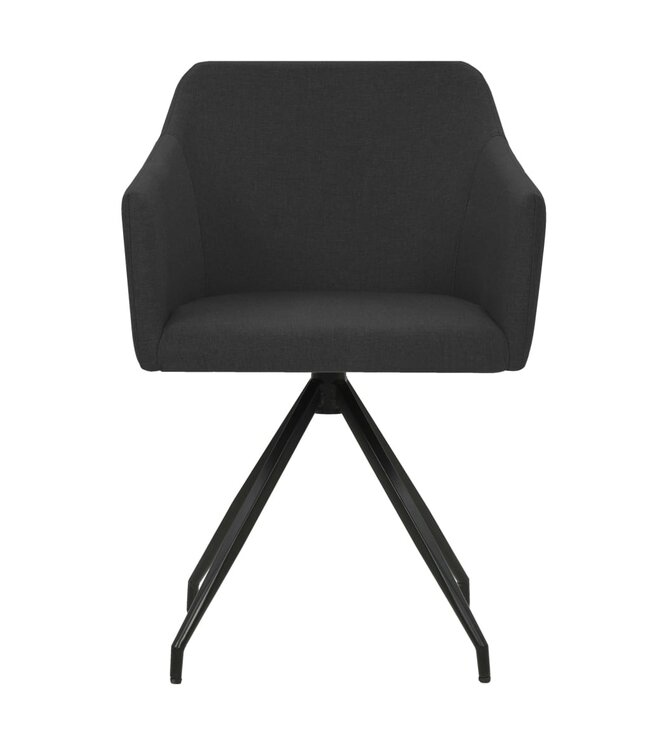 Eetkamerstoelen draaibaar 2 st stof zwart