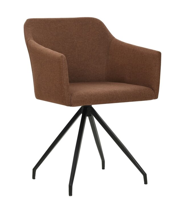 Eetkamerstoelen draaibaar 2 st stof bruin