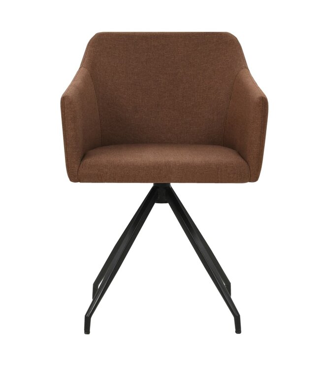 Eetkamerstoelen draaibaar 2 st stof bruin