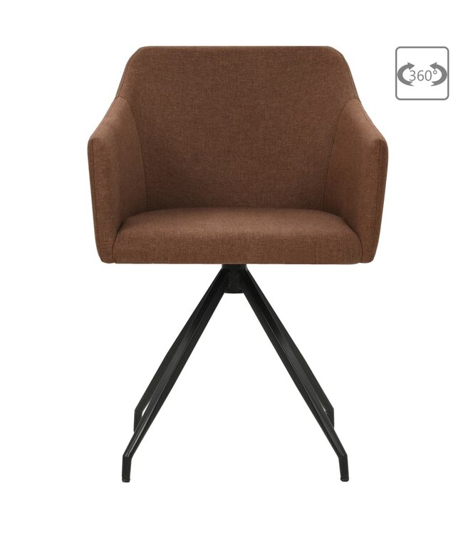 Eetkamerstoelen draaibaar 2 st stof bruin