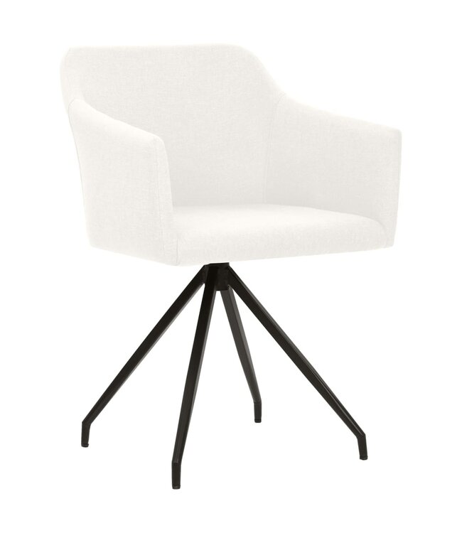 Eetkamerstoelen draaibaar 2 st stof crème