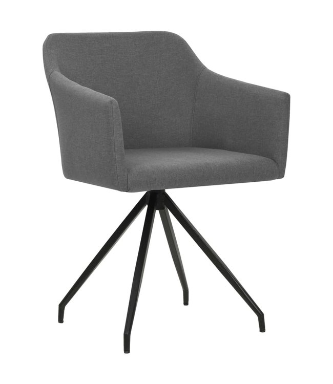 Eetkamerstoelen draaibaar 2 st stof lichtgrijs