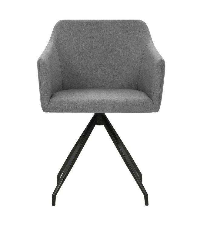 Eetkamerstoelen draaibaar 2 st stof lichtgrijs