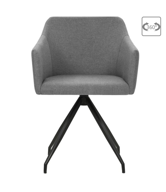 Eetkamerstoelen draaibaar 2 st stof lichtgrijs