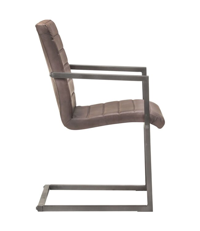 Eetkamerstoelen 2 st echt leer bruin