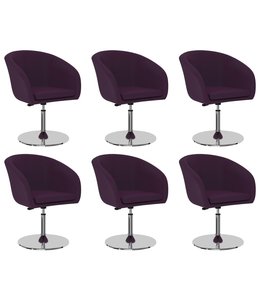Eetkamerstoelen 6 st kunstleer paars
