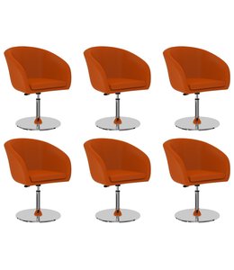 Eetkamerstoelen 6 st kunstleer oranje