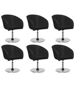 Eetkamerstoelen 6 st kunstleer grijs