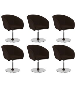 Eetkamerstoelen 6 st kunstleer bruin