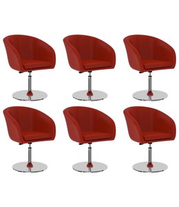 Eetkamerstoelen 6 st kunstleer rood