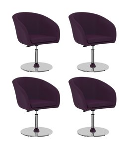 Eetkamerstoelen 4 st kunstleer paars