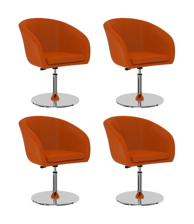 Eetkamerstoelen 4 st kunstleer oranje