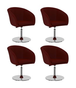 Eetkamerstoelen 4 st kunstleer wijnrood