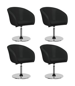 Eetkamerstoelen 4 st kunstleer grijs