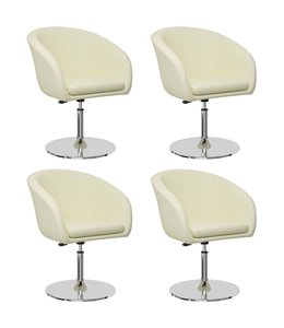 Eetkamerstoelen 4 st kunstleer crème