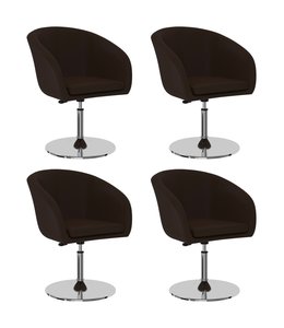 Eetkamerstoelen 4 st kunstleer bruin