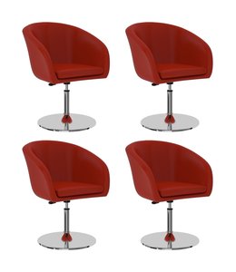 Eetkamerstoelen 4 st kunstleer rood