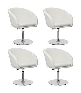 Eetkamerstoelen 4 st kunstleer wit