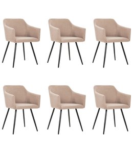 Eetkamerstoelen 6 st stof taupe