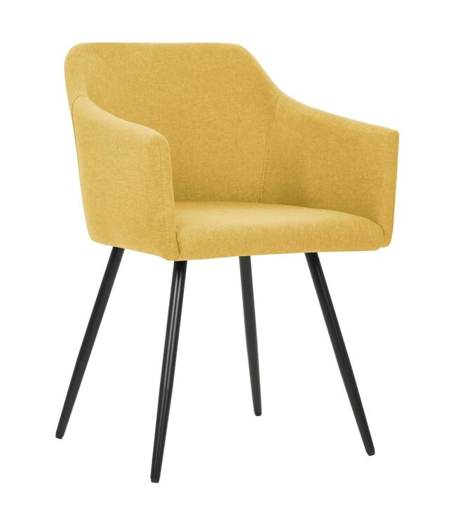 Eetkamerstoelen 6 st stof geel