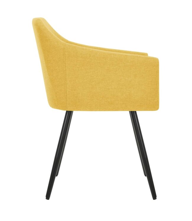 Eetkamerstoelen 6 st stof geel