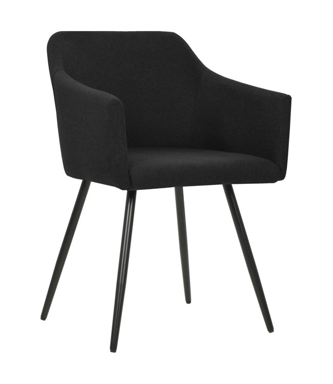 Eetkamerstoelen 6 st stof zwart