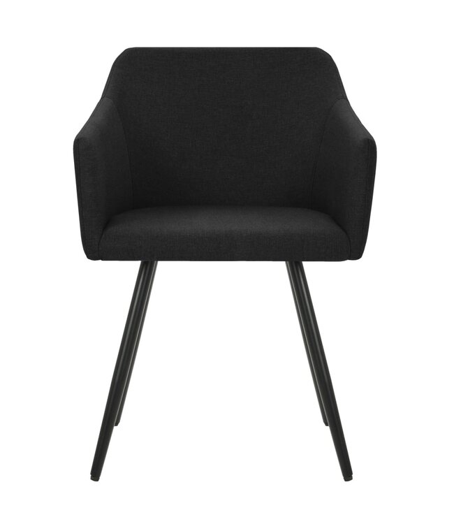 Eetkamerstoelen 6 st stof zwart