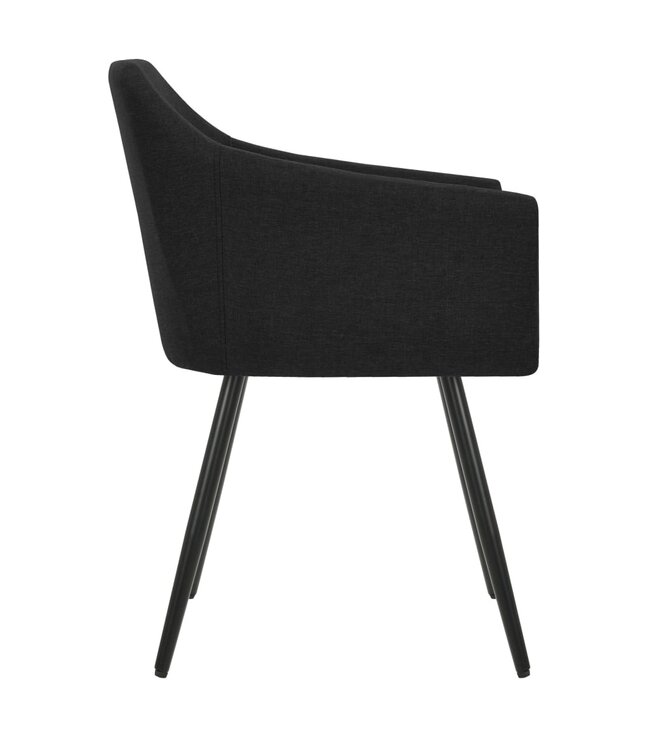 Eetkamerstoelen 6 st stof zwart
