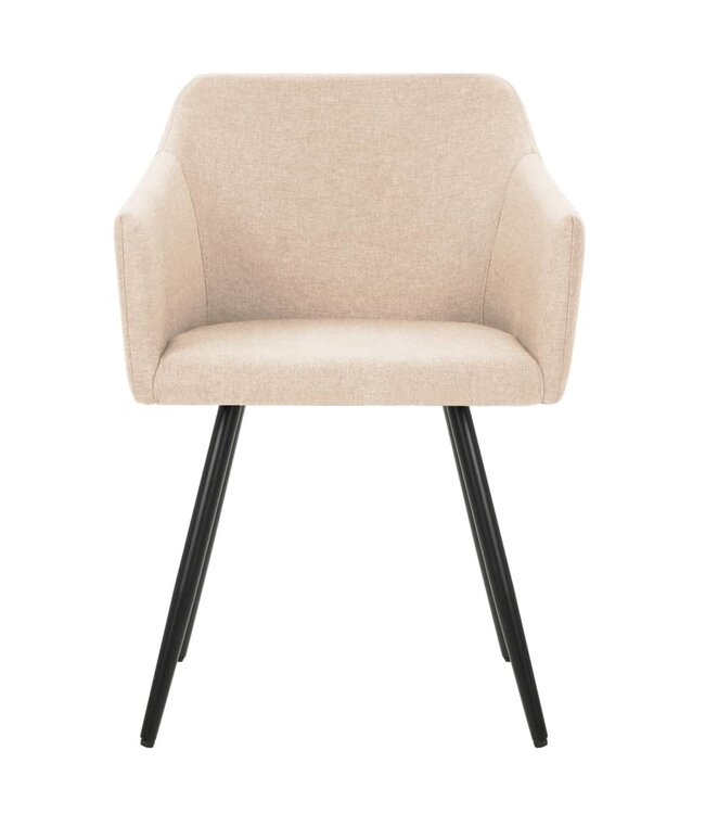 Eetkamerstoelen 6 st stof crème