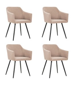 Eetkamerstoelen 4 st stof taupe