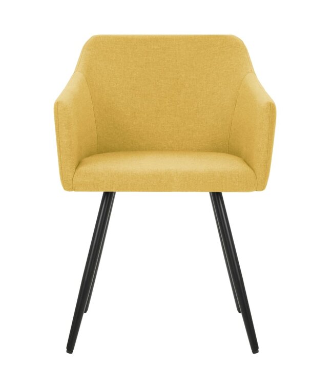 Eetkamerstoelen 4 st stof geel