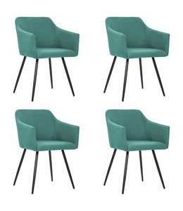 Eetkamerstoelen 4 st stof groen