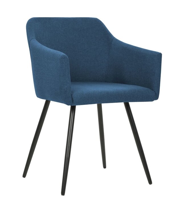 Eetkamerstoelen 4 st stof blauw