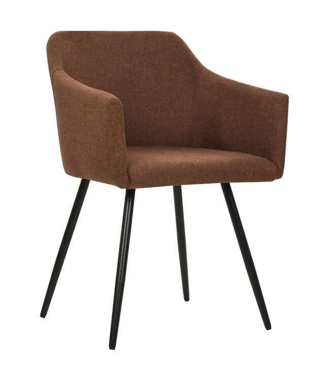 Eetkamerstoelen 4 st stof bruin