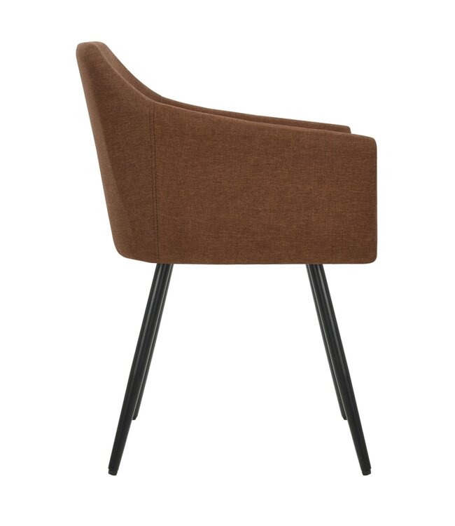 Eetkamerstoelen 4 st stof bruin