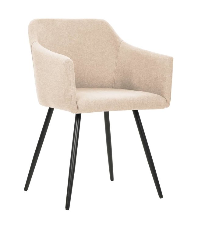 Eetkamerstoelen 4 st stof crème
