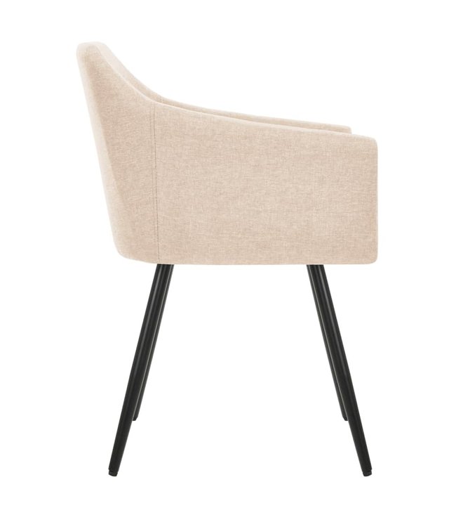 Eetkamerstoelen 4 st stof crème