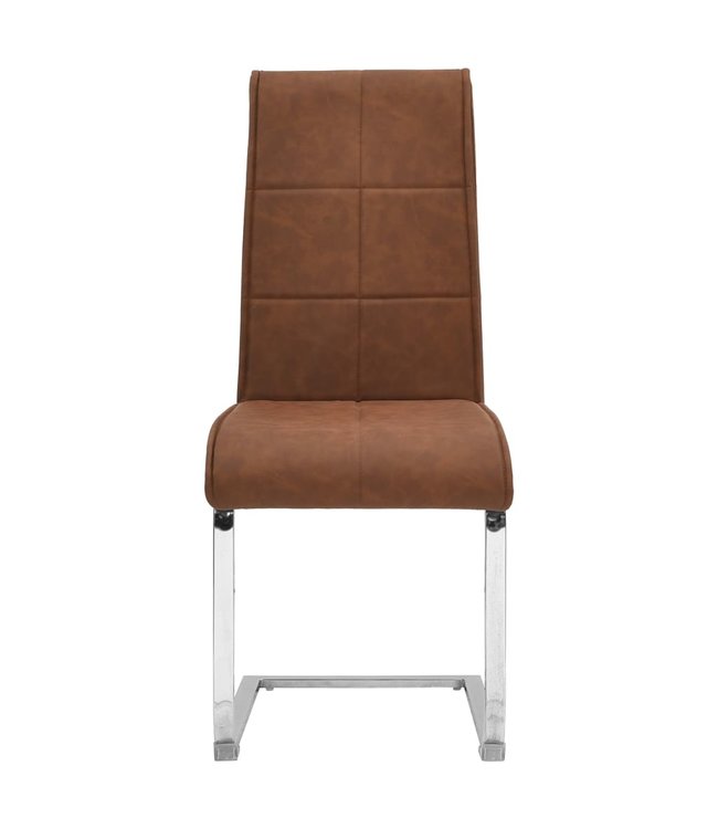 Eetkamerstoelen 4 st kunstleer bruin