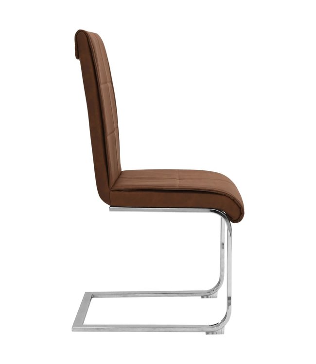 Eetkamerstoelen 4 st kunstleer bruin