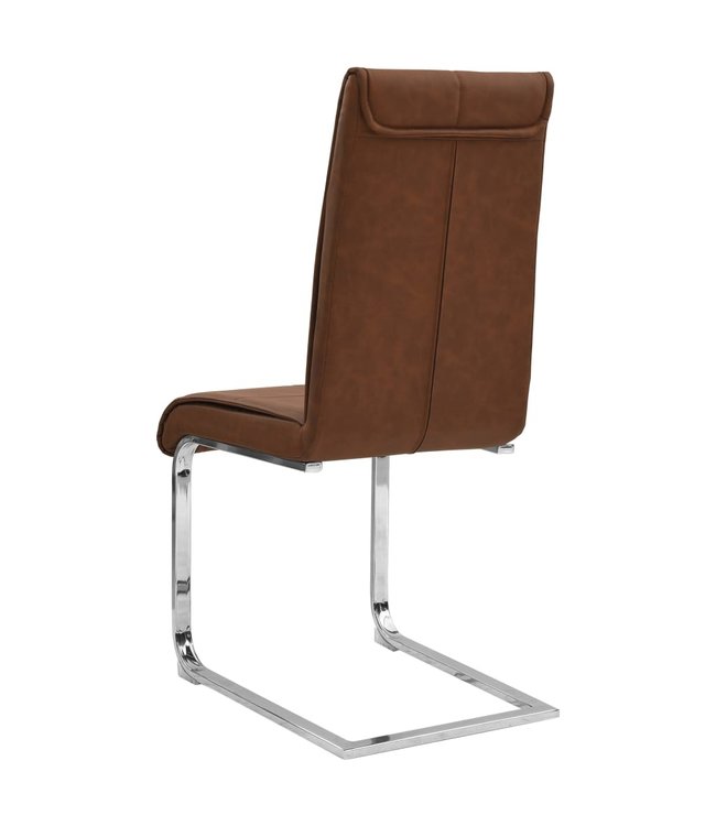 Eetkamerstoelen 4 st kunstleer bruin
