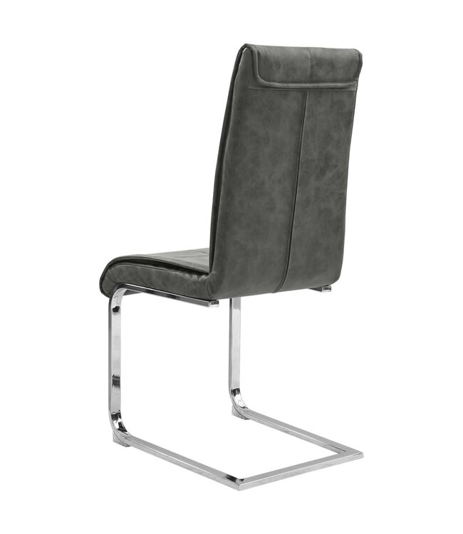 Eetkamerstoelen 4 st kunstleer grijs