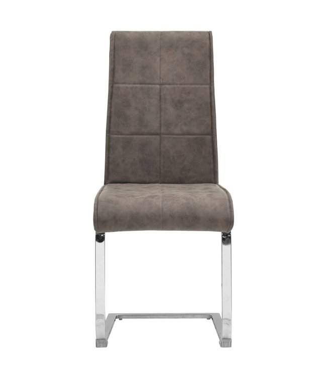 Eetkamerstoelen 4 st kunstleer donkerbruin