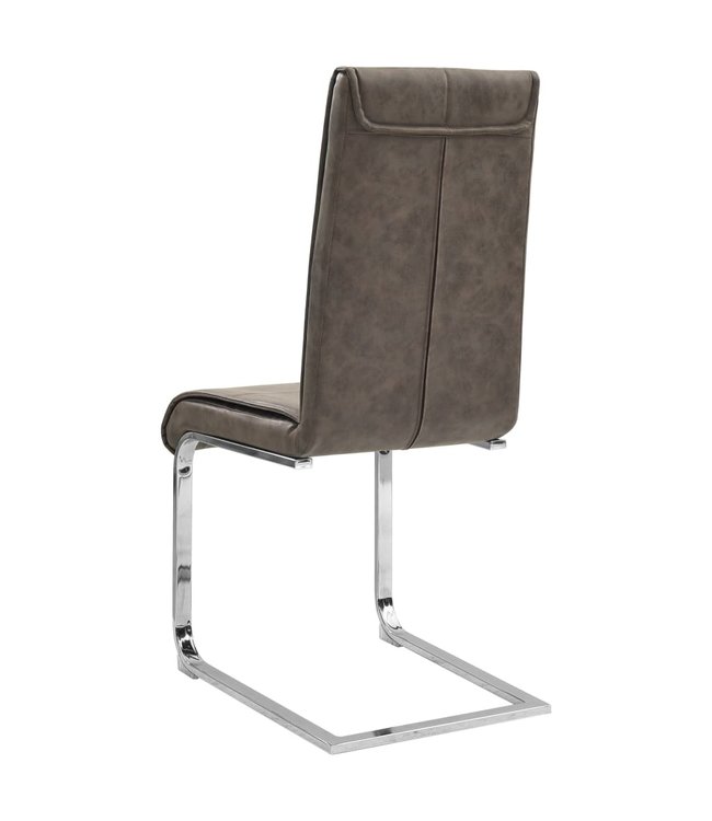 Eetkamerstoelen 4 st kunstleer donkerbruin