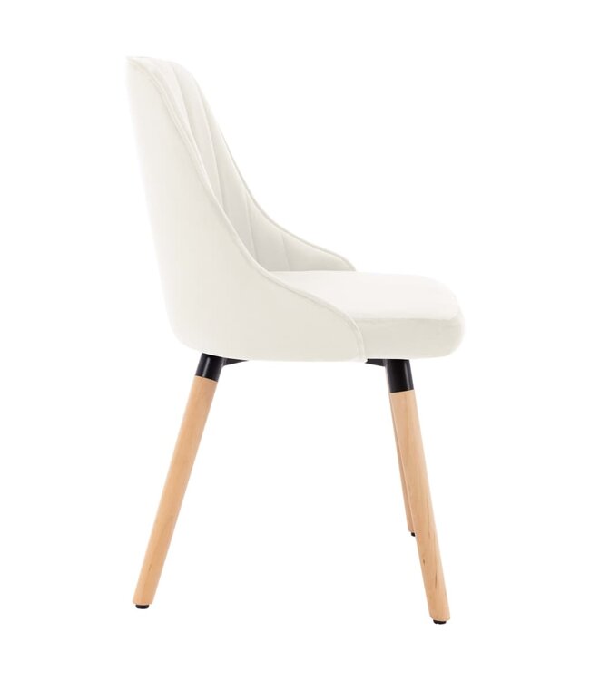 Eetkamerstoelen 6 st fluweel crème