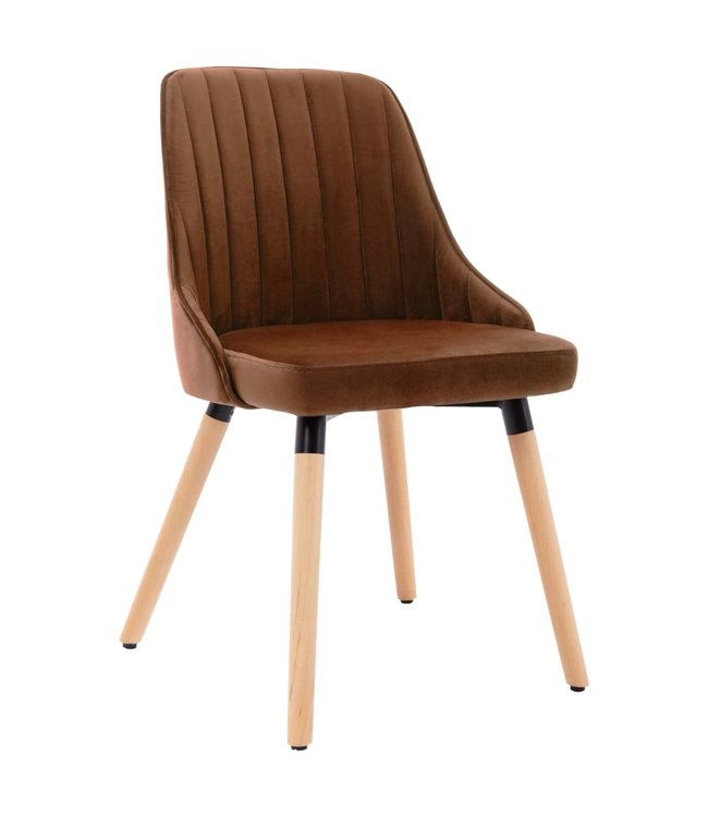 Eetkamerstoelen 6 st fluweel bruin