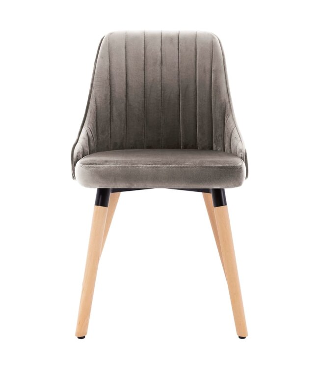 Eetkamerstoelen 6 st fluweel lichtgrijs