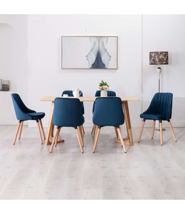 Eetkamerstoelen 6 st fluweel blauw